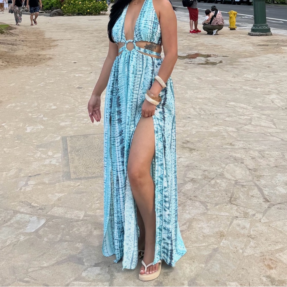 Hello Molly Blue and White Maxi Dress